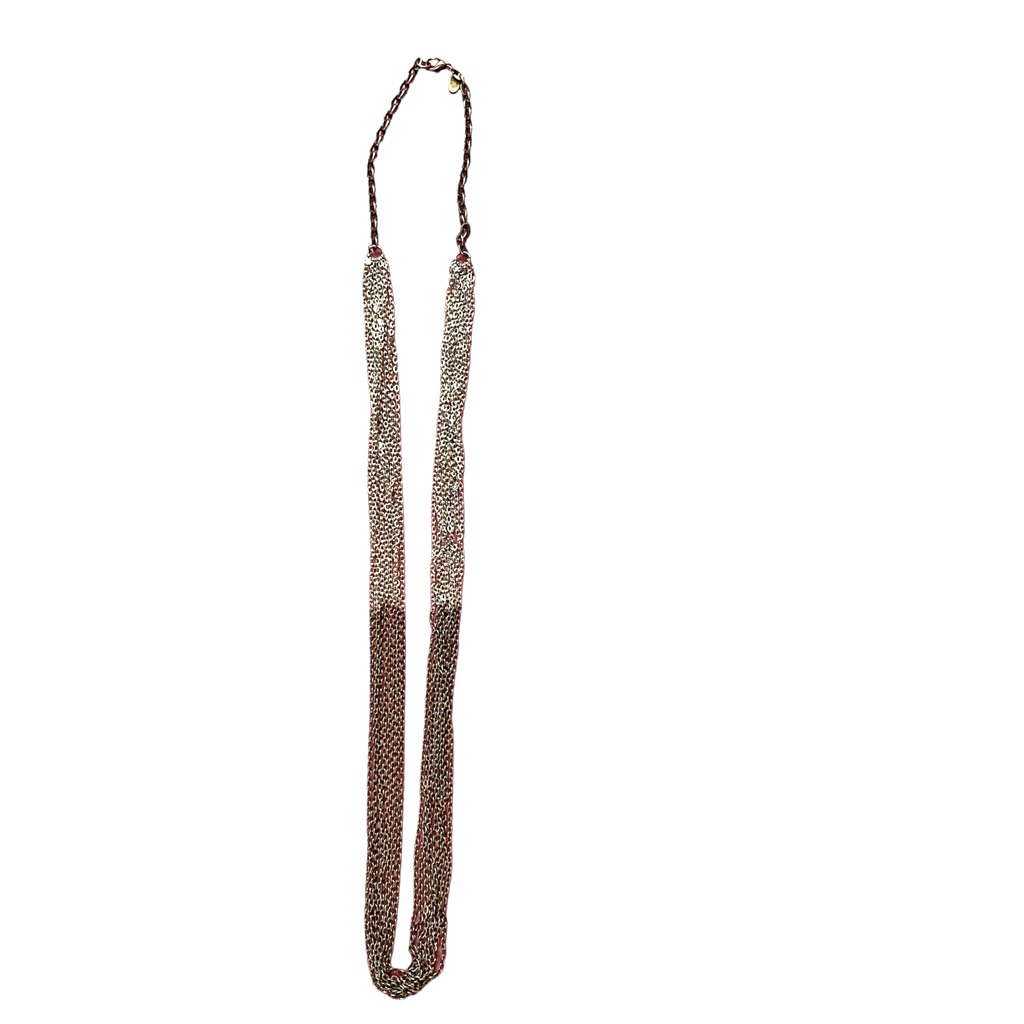 Necklace Stainless Steel Half Silver Color Half Copper Color